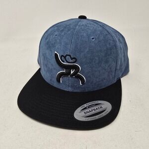 Hooey corduroy Blue 6 Panel Snapback Trucker Hat Western NEW